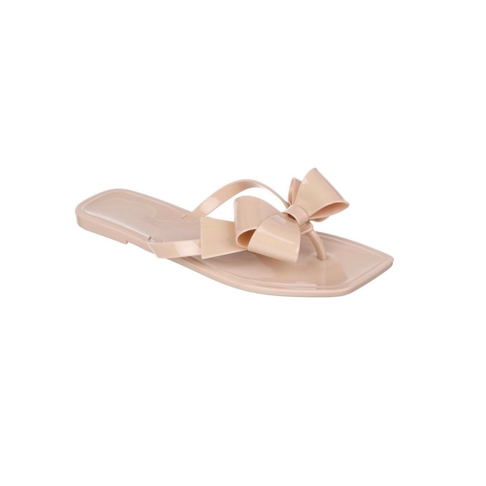 Olivia Miller Nude Bow Jelly Thong Sandals